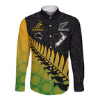 australia-wallabies-and-aotearoa-rugby-long-sleeve-button-shirt-kangaroo-black-fern-maori-gradient-vibe