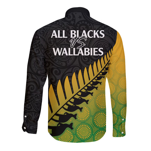 australia-wallabies-and-aotearoa-rugby-long-sleeve-button-shirt-kangaroo-black-fern-maori-gradient-vibe