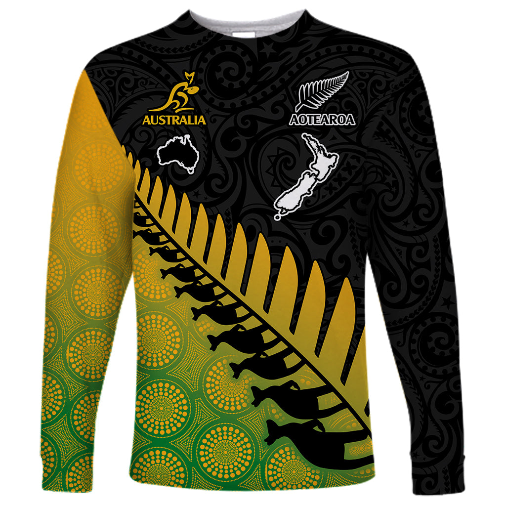 australia-wallabies-and-aotearoa-rugby-long-sleeve-shirt-kangaroo-black-fern-maori-gradient-vibe