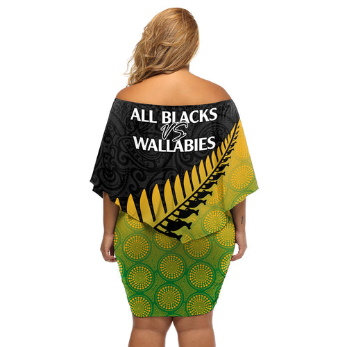 australia-wallabies-and-aotearoa-rugby-off-shoulder-short-dress-kangaroo-black-fern-maori-gradient-vibe