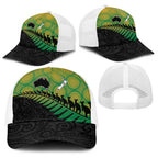 Australia New Zealand Rugby Baseball Net Cap Gradient Aboriginal Wallabies and Maori Black Fern - Aussie Hoodie