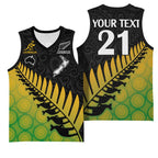 Australia New Zealand Rugby Basketball Jersey Gradient Aboriginal Wallabies and Maori Black Fern - Aussie Hoodie