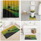 Australia New Zealand Rugby Bathroom Set Gradient Aboriginal Wallabies and Maori Black Fern - Aussie Hoodie