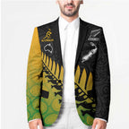 Australia New Zealand Rugby Blazer Gradient Aboriginal Wallabies and Maori Black Fern - Aussie Hoodie