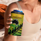 Australia New Zealand Rugby 4 in 1 Can Cooler Tumbler Gradient Aboriginal Wallabies and Maori Black Fern - Aussie Hoodie
