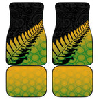 Australia New Zealand Rugby Car Mats Gradient Aboriginal Wallabies and Maori Black Fern - Aussie Hoodie