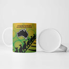Australia New Zealand Rugby Ceramic Mug Gradient Aboriginal Wallabies and Maori Black Fern - Aussie Hoodie