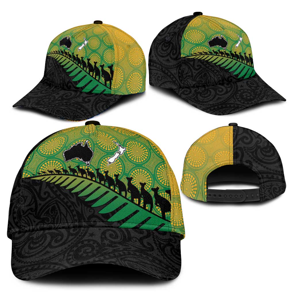 Australia New Zealand Rugby Classic Cap Gradient Aboriginal Wallabies and Maori Black Fern - Aussie Hoodie