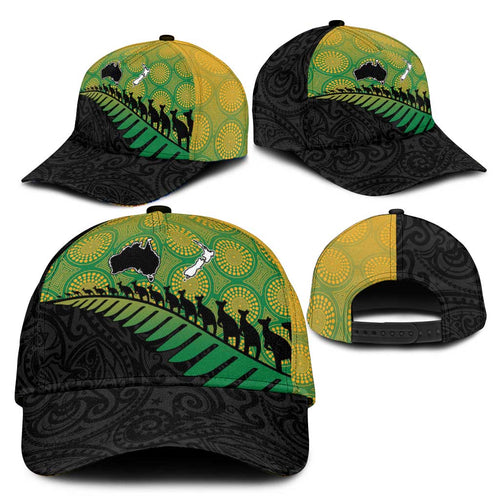 Australia New Zealand Rugby Classic Cap Gradient Aboriginal Wallabies and Maori Black Fern - Aussie Hoodie