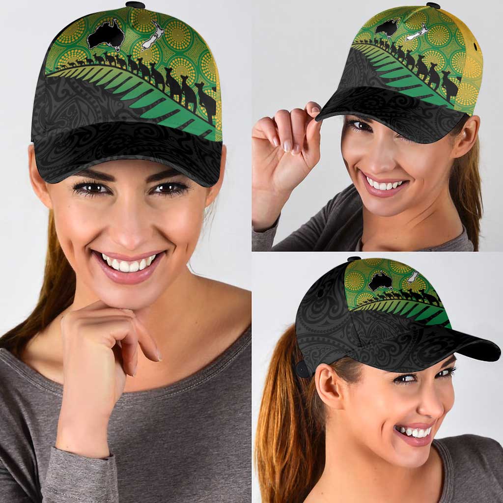Australia New Zealand Rugby Classic Cap Gradient Aboriginal Wallabies and Maori Black Fern - Aussie Hoodie