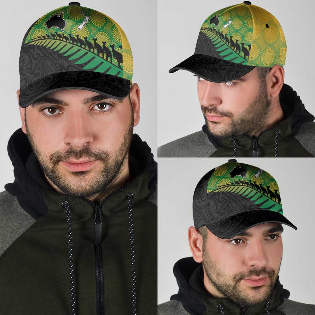 Australia New Zealand Rugby Classic Cap Gradient Aboriginal Wallabies and Maori Black Fern - Aussie Hoodie