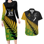 custom-australia-wallabies-and-aotearoa-rugby-couples-matching-long-sleeve-bodycon-dress-and-hawaiian-shirt-kangaroo-black-fern-maori-gradient-vibe