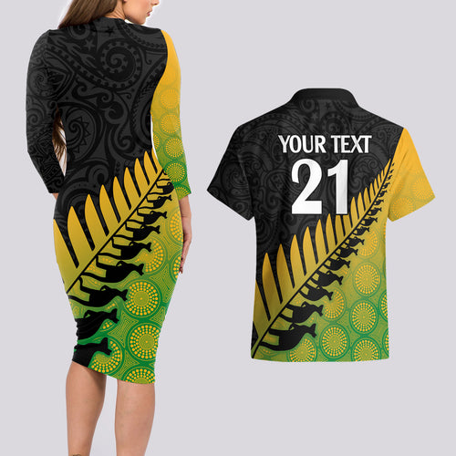 custom-australia-wallabies-and-aotearoa-rugby-couples-matching-long-sleeve-bodycon-dress-and-hawaiian-shirt-kangaroo-black-fern-maori-gradient-vibe