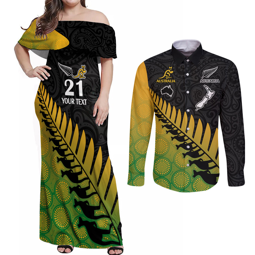 custom-australia-wallabies-and-aotearoa-rugby-couples-matching-off-shoulder-maxi-dress-and-long-sleeve-button-shirts-kangaroo-black-fern-maori-gradient-vibe