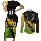 custom-australia-wallabies-and-aotearoa-rugby-couples-matching-short-sleeve-bodycon-dress-and-long-sleeve-button-shirts-kangaroo-black-fern-maori-gradient-vibe
