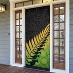 Australia New Zealand Rugby Door Cover Gradient Aboriginal Wallabies and Maori Black Fern - Aussie Hoodie