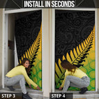 Australia New Zealand Rugby Door Cover Gradient Aboriginal Wallabies and Maori Black Fern - Aussie Hoodie