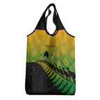 Australia New Zealand Rugby Grocery Bag Gradient Aboriginal Wallabies and Maori Black Fern - Aussie Hoodie