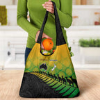 Australia New Zealand Rugby Grocery Bag Gradient Aboriginal Wallabies and Maori Black Fern - Aussie Hoodie