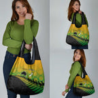 Australia New Zealand Rugby Grocery Bag Gradient Aboriginal Wallabies and Maori Black Fern - Aussie Hoodie