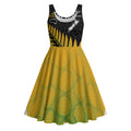 Australia New Zealand Rugby Midi Dress Gradient Aboriginal Wallabies and Maori Black Fern - Aussie Hoodie