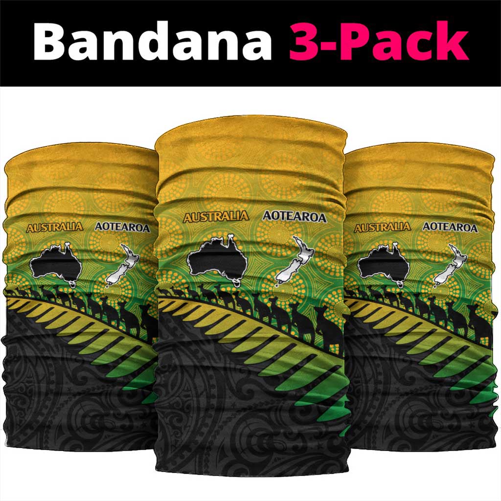 Australia New Zealand Rugby Neck Gaiter Gradient Aboriginal Wallabies and Maori Black Fern LT9