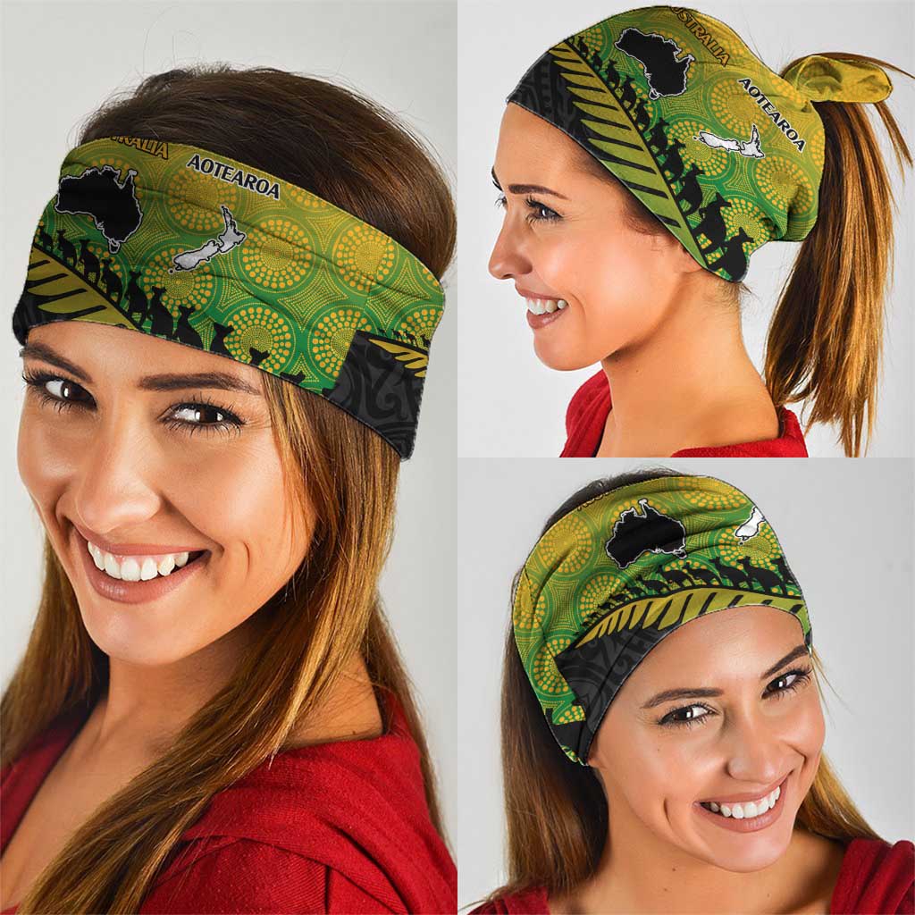 Australia New Zealand Rugby Neck Gaiter Gradient Aboriginal Wallabies and Maori Black Fern LT9