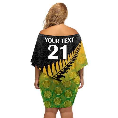 custom-australia-wallabies-and-aotearoa-rugby-off-shoulder-short-dress-kangaroo-black-fern-maori-gradient-vibe