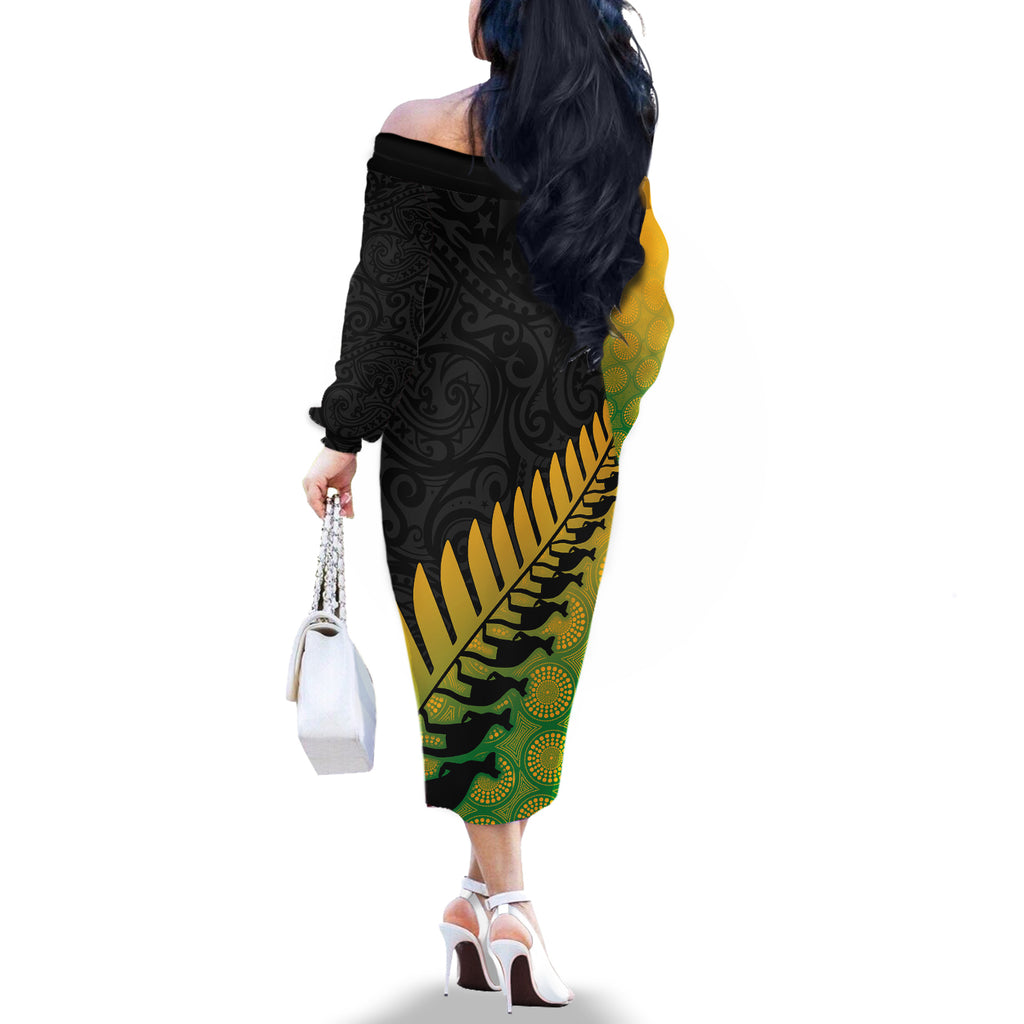 custom-australia-wallabies-and-aotearoa-rugby-off-the-shoulder-long-sleeve-dress-kangaroo-black-fern-maori-gradient-vibe
