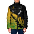 Australia New Zealand Rugby Padded Jacket Gradient Aboriginal Wallabies and Maori Black Fern - Aussie Hoodie