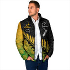 Australia New Zealand Rugby Padded Jacket Gradient Aboriginal Wallabies and Maori Black Fern - Aussie Hoodie