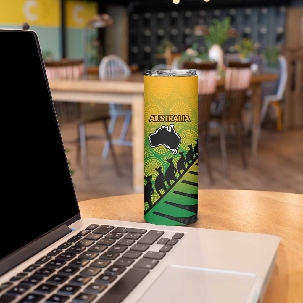 Australia New Zealand Rugby Skinny Tumbler Gradient Aboriginal Wallabies and Maori Black Fern - Aussie Hoodie
