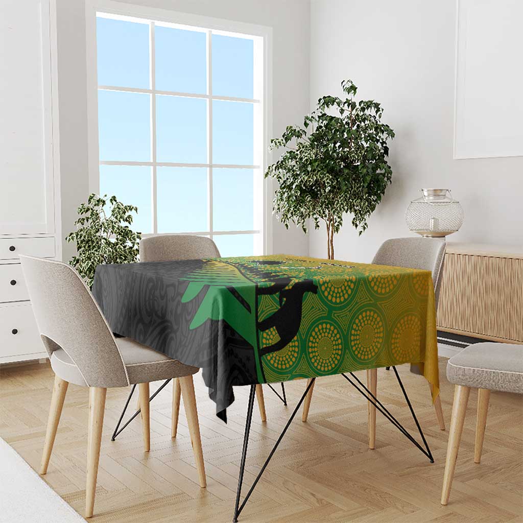 Australia New Zealand Rugby Tablecloth Gradient Aboriginal Wallabies and Maori Black Fern - Aussie Hoodie