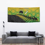 Australia New Zealand Rugby Tapestry Gradient Aboriginal Wallabies and Maori Black Fern - Aussie Hoodie