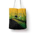 Australia New Zealand Rugby Tote Bag Gradient Aboriginal Wallabies and Maori Black Fern - Aussie Hoodie