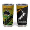 Australia New Zealand Rugby Tumbler Cup Gradient Aboriginal Wallabies and Maori Black Fern - Aussie Hoodie