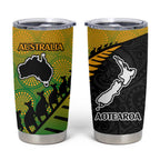 Australia New Zealand Rugby Tumbler Cup Gradient Aboriginal Wallabies and Maori Black Fern - Aussie Hoodie