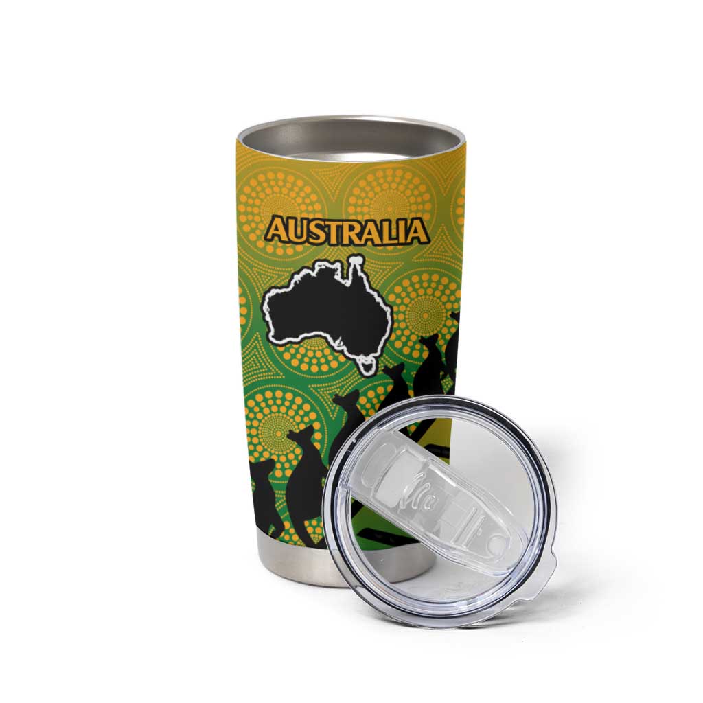 Australia New Zealand Rugby Tumbler Cup Gradient Aboriginal Wallabies and Maori Black Fern - Aussie Hoodie