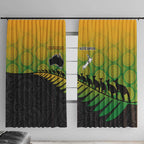 Australia New Zealand Rugby Window Curtain Gradient Aboriginal Wallabies and Maori Black Fern - Aussie Hoodie