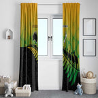 Australia New Zealand Rugby Window Curtain Gradient Aboriginal Wallabies and Maori Black Fern - Aussie Hoodie