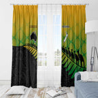 Australia New Zealand Rugby Window Curtain Gradient Aboriginal Wallabies and Maori Black Fern - Aussie Hoodie