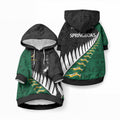 South Africa and Aotearoa Rugby Pet Hoodie Springboks Black Fern Maori Vibe