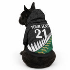 Custom South Africa and Aotearoa Rugby Pet Hoodie Springboks Black Fern Maori Vibe