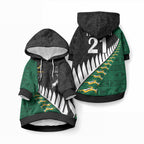 Custom South Africa and Aotearoa Rugby Pet Hoodie Springboks Black Fern Maori Vibe