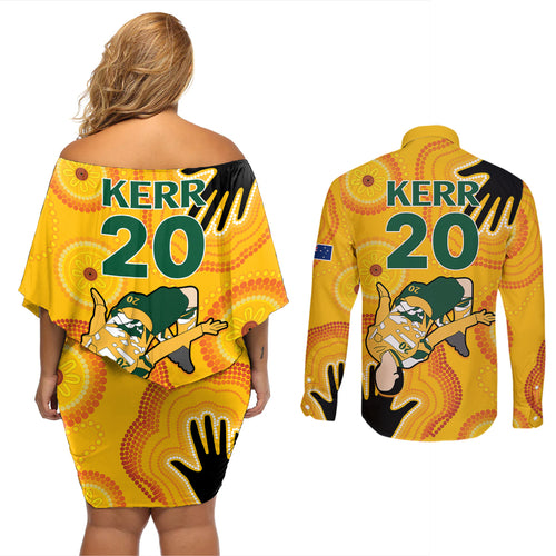 sam-kerr-matildas-couples-matching-off-shoulder-short-dress-and-long-sleeve-button-shirts-australia-soccer-world-cup-2023-quater-final