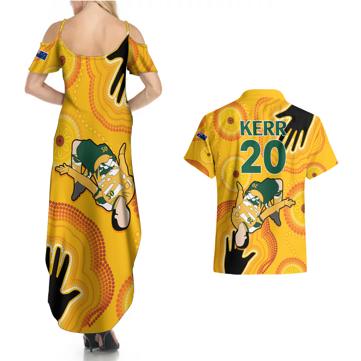 sam-kerr-matildas-couples-matching-summer-maxi-dress-and-hawaiian-shirt-australia-soccer-world-cup-2023-quater-final