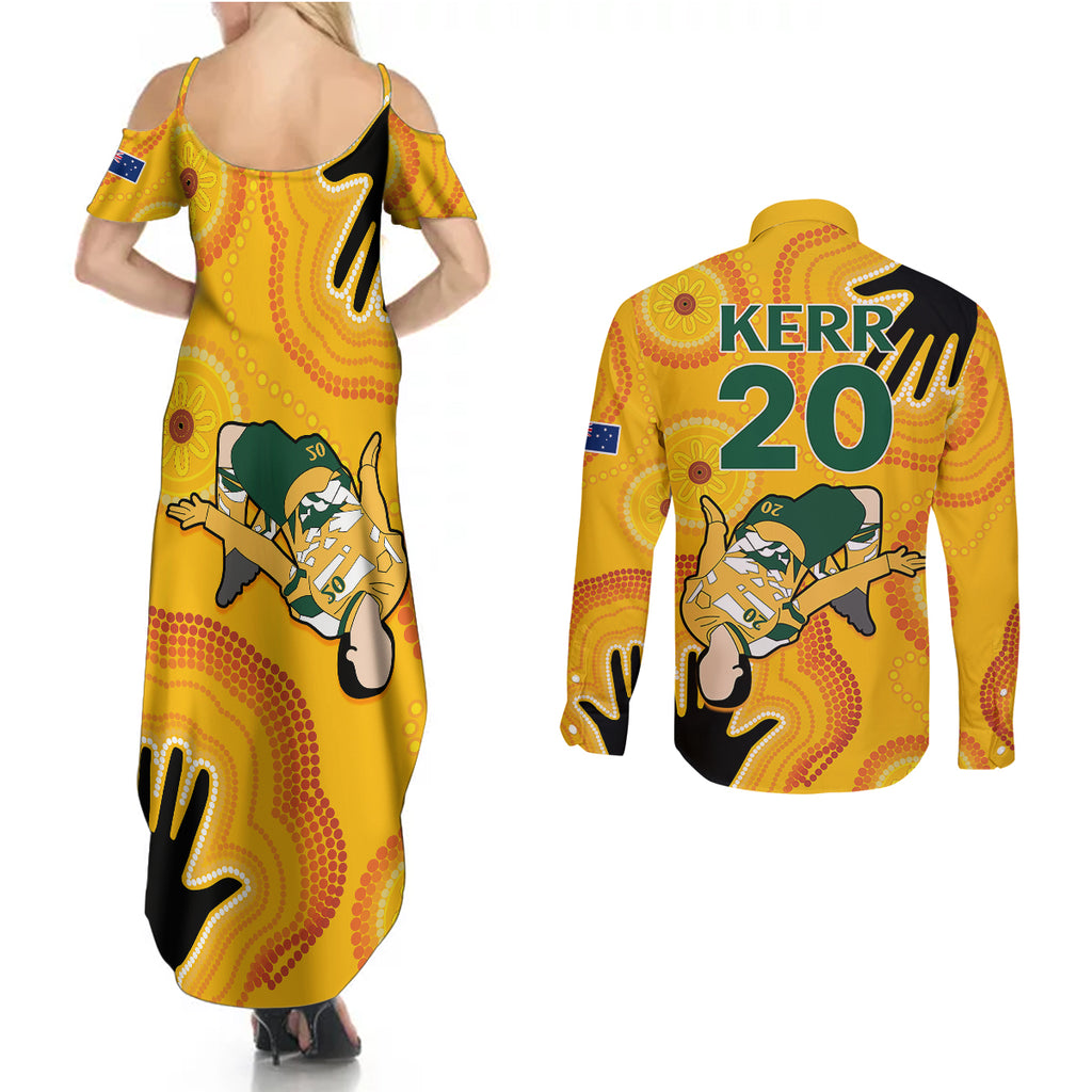 sam-kerr-matildas-couples-matching-summer-maxi-dress-and-long-sleeve-button-shirts-australia-soccer-world-cup-2023-quater-final