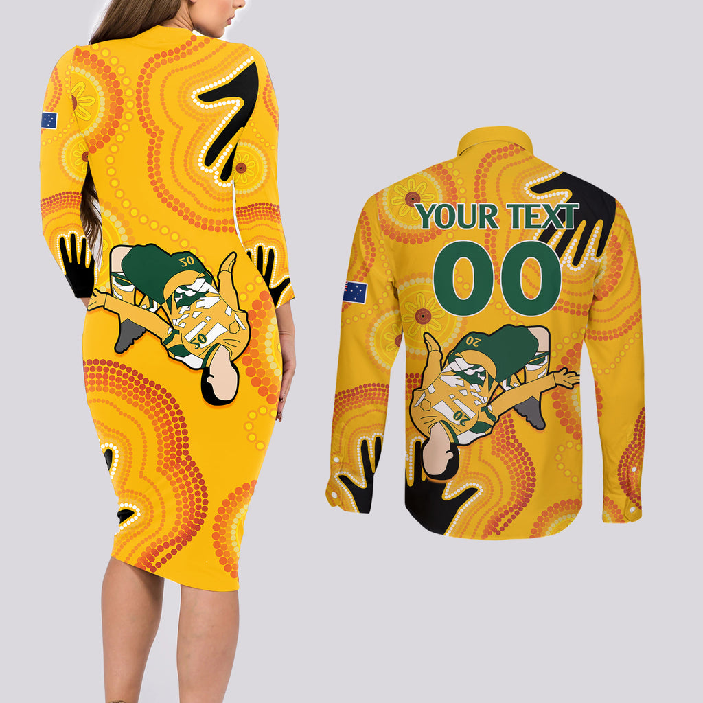 custom-sam-kerr-matildas-couples-matching-long-sleeve-bodycon-dress-and-long-sleeve-button-shirts-australia-soccer-world-cup-2023-quater-final