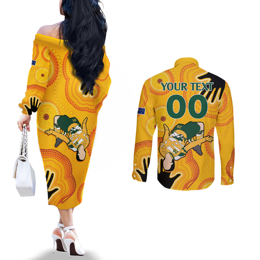 custom-sam-kerr-matildas-couples-matching-off-the-shoulder-long-sleeve-dress-and-long-sleeve-button-shirts-australia-soccer-world-cup-2023-quater-final