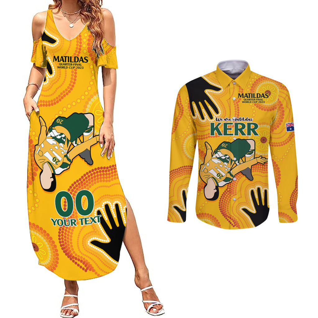 custom-sam-kerr-matildas-couples-matching-summer-maxi-dress-and-long-sleeve-button-shirts-australia-soccer-world-cup-2023-quater-final